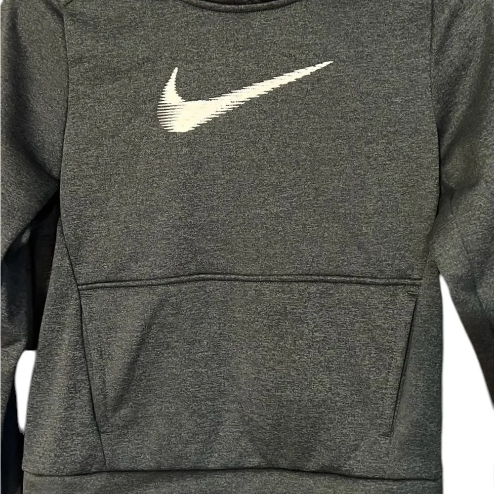 New Nike Therma-FIT Pullover Hoodie Big Kids Size Medium in Black/Anthracite